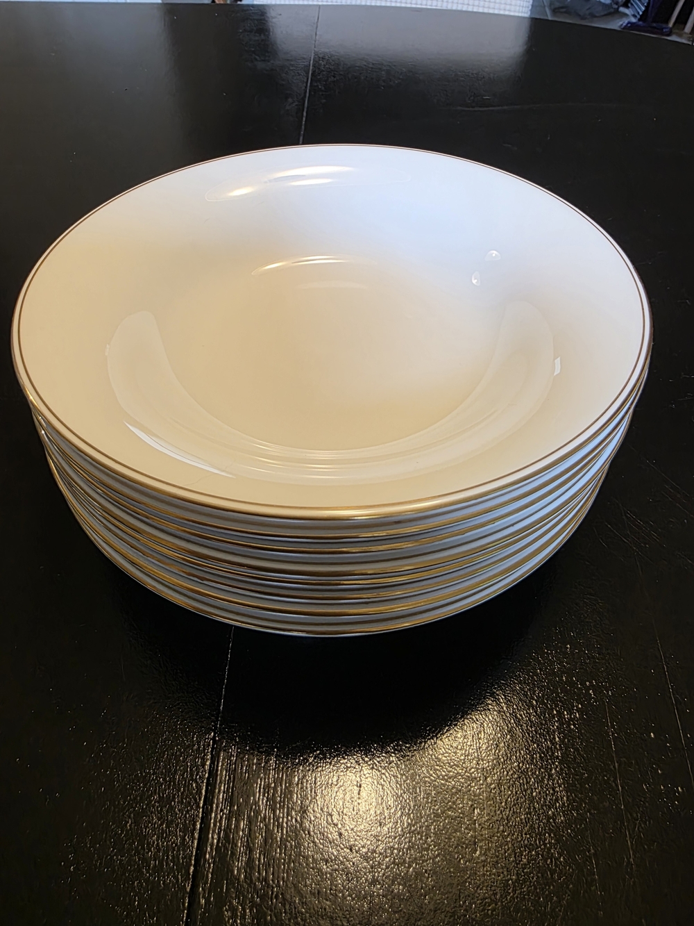 Wedgwood White Porcelain Bowls with Gold Trim